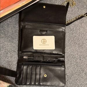 Giani Bernini Black Wallet with Gold Chain